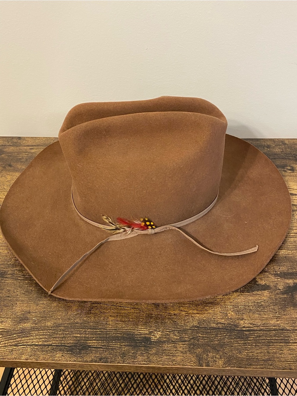 Nashville Cowboy Cattleman Vintage Cowboy Hat 7 1/2 Brown 85% Wool
